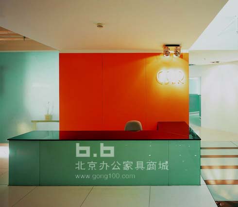 台面大理石立面玻璃前台正面图