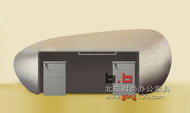 透光石接待台45度正侧面图