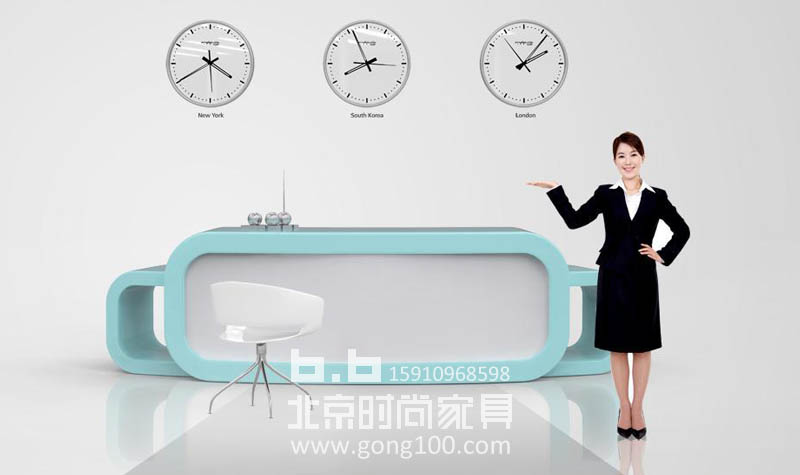 咖啡杯前台接待台正面图